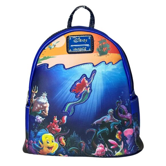 NWT Disney Parks x LOUNGEFLY The Little Mermaid Ariel Scene Mini Backpack RARE - Picture 1 of 10
